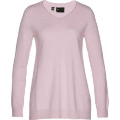 Swetry klasyczne damskie: Sweter Premium bonprix matowy jasnoróżowy