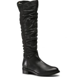 Kozaki EVA MINGE - EM-21-08-000855 101. Czarne kozaki damskie Eva Minge, ze skóry, bez obcasa, na obcasie, bez zapięcia. Za 549,00 zł.