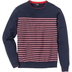 Swetry klasyczne męskie: Sweter w paski Regular Fit bonprix ciemnoniebieski w paski