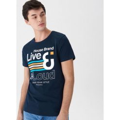 T-shirt Granatowy. Niebieskie t-shirty damskie House, s, bez wzorów, bez kołnierzyka. Za 29,99 zł.
