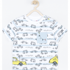 Koszulka. Niebieskie t-shirty chłopięce z nadrukiem marki GRAND PRIX, z krótkim rękawem. Za 39,90 zł.