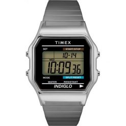 Timex - Zegarek T78587. Szare, cyfrowe zegarki męskie Timex, ze stali. W wyprzedaży za 219,90 zł.