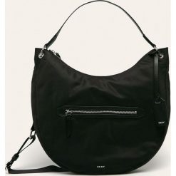 Dkny - Torebka. Czarne torebki klasyczne damskie DKNY, w paski, z materiału, casualowe, na ramię, średnie, bez dodatków. Za 579,90 zł.