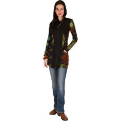 Bluzy rozpinane damskie: Bluza w kolorze czarnym ze wzorem