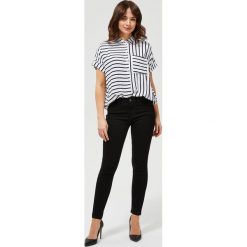 Jeansy skinny. Czarne jeansy damskie Moodo, l, bez wzorów, z elastanu, z podwyższonym stanem. Za 99,99 zł.
