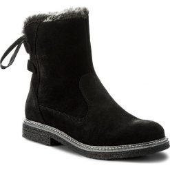 Buty zimowe damskie: Botki BALDACCINI – 996500-L Czarny Welur/Szary Misiek
