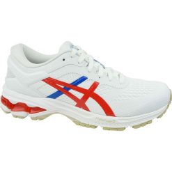 Asics Gel-Kayano 26 1012A654-100. Białe buty sportowe damskie Asics, z materiału, do biegania. Za 750,00 zł.