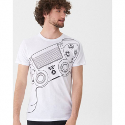 T-shirt z konsolą - Biały. Białe t-shirty męskie House, l. Za 59,99 zł.