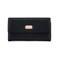 Trussardi Jeans Mya Large Portfel Czarny. Czarne portfele damskie Trussardi Jeans, bez wzorów, z jeansu. Za 361,95 zł.
