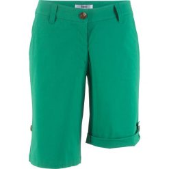 Bermudy ze stretchem bonprix zielony miętowy. Zielone szorty damskie bonprix. Za 54,99 zł.
