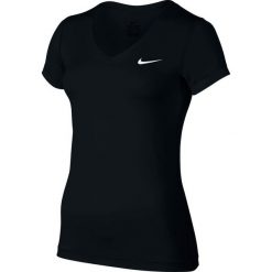 KOSZULKA W NK TOP VCTY BSLYR VNECK-824399-010. Czarne bluzki damskie Nike, z elastanu. Za 89,99 zł.