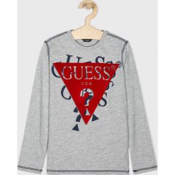 Guess Jeans - Longsleeve dziecięcy 118-175 cm. Szare t-shirty chłopięce Guess Jeans, z nadrukiem, z bawełny, z długim rękawem. W wyprzedaży za 79,90 zł.