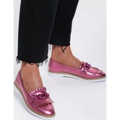 Fuksjowe Mokasyny Damask. Mokasyny damskie Renee, ze skóry. Za 49,99 zł.