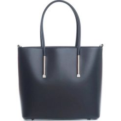 Shopper bag damskie: Skórzana torebka w kolorze czarnym – 30 x 12 x 32 cm