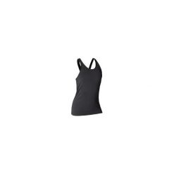Top bezszwowy YOGA damski. Czarne topy damskie DOMYOS, l, bez wzorów, z poliesteru, bez kołnierzyka. Za 39,99 zł.