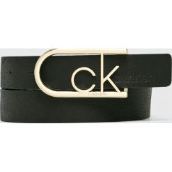 Calvin Klein - Pasek skórzany. Czarne paski damskie marki Calvin Klein, w paski, z materiału. Za 249,90 zł.