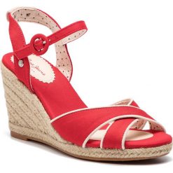 Espadryle PEPE JEANS - Shark Plain PLS90404 Red 255. Czerwone espadryle damskie Pepe Jeans, bez wzorów, z jeansu, bez obcasa, na obcasie. W wyprzedaży za 159,00 zł.