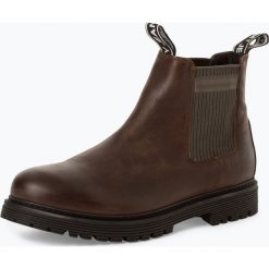Tommy Jeans - Skórzane botki męskie, szary. Szare botki męskie Tommy Jeans, bez zapięcia. Za 499,95 zł.