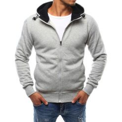 Bluzy męskie: Bluza męska z kapturem rozpinana szara (bx2402)