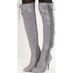 Buty zimowe damskie: Szare Kozaki Lou