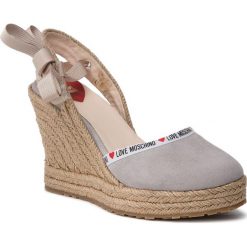 Espadryle LOVE MOSCHINO - JA1027AI07JF0010 Grigio. Szare espadryle damskie Love Moschino, bez wzorów, ze skóry, bez obcasa, na obcasie. W wyprzedaży za 569,00 zł.