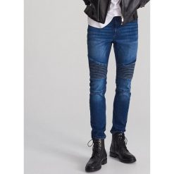 Jeansy skinny z przeszyciami - Granatowy. Niebieskie jeansy męskie Reserved, m, bez wzorów. Za 129,99 zł.