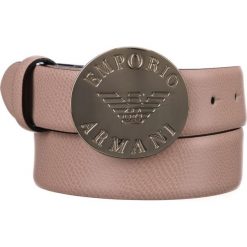 Emporio Armani Pasek Beżowy. Brązowe paski damskie Emporio Armani, w paski, z materiału. Za 404,95 zł.