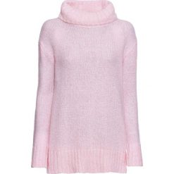 Sweter z golfem bonprix biel wełny - malinowy melanż. Białe golfy damskie marki bonprix, melanż, z wełny. Za 44,99 zł.