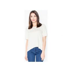 Bluzka M436 Ecru. Brązowe bluzki damskie FIGL, s, bez wzorów, z okrągłym kołnierzem, z krótkim rękawem. Za 99,00 zł.