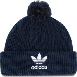 Czapka adidas - Pom Pom Beanie D98944 Conavy. Niebieskie czapki zimowe damskie marki Adidas, z materiału. Za 99,95 zł.