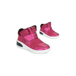Buty Dziecko Geox J XLED GIRL. Różowe trampki dziewczęce Geox, bez wzorów, bez zapięcia. Za 409,00 zł.