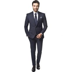 Garnitury: garnitur savier 313 granatowy slim fit