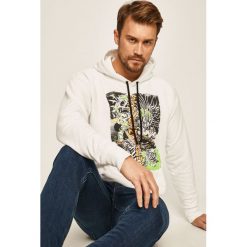 Diesel - Bluza. Białe bluzy męskie Diesel, xl, z nadrukiem, z bawełny, z kapturem. Za 759,90 zł.
