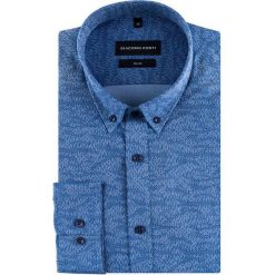 Koszula SIMONE KDGS000417. Niebieskie koszule męskie Giacomo Conti, m, bez wzorów, z bawełny, button down, bez rękawów. Za 169,00 zł.