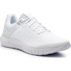 Buty UNDER ARMOUR - Ua Micro G Pursuit 3000011-112 Wht. Białe buty fitness męskie marki Under Armour, z tworzywa sztucznego. W wyprzedaży za 209,00 zł.