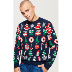 Świąteczny sweter - Granatowy. Niebieskie bez kategorii Cropp, s. Za 99,99 zł.