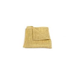 POSZETKA LNIANA OLIVE YELLOW LINEN. Żółte poszetki męskie marki R3s men's accessories, bez wzorów, ze lnu. Za 49,00 zł.