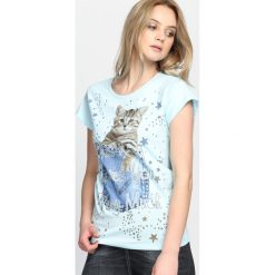 Jasnoniebieski T-shirt Animals. Niebieskie bluzki damskie Born2be, l. Za 14,99 zł.