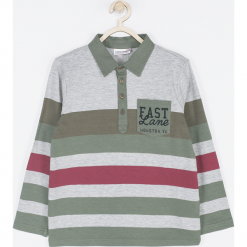 Koszulka. Szare t-shirty chłopięce FAST LANE, z nadrukiem, z elastanu, z długim rękawem. Za 39,90 zł.