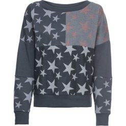 Bluza dresowa bonprix ciemnoszaro-szaro-brązowy marsala z nadrukiem. Szare bluzy damskie bonprix, z nadrukiem, z dresówki, bez rękawów, bez kaptura. Za 79,99 zł.