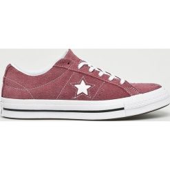 Converse - Tenisówki. Różowe tenisówki damskie marki Converse, ze skóry, na sznurówki. W wyprzedaży za 189,90 zł.
