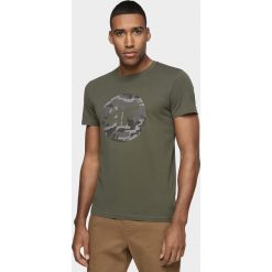 T-shirt męski TSM076 - khaki. Brązowe koszulki męskie m. W wyprzedaży za 39,99 zł.
