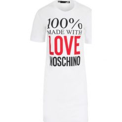 Sukienka Love Moschino. Białe kombinezony damskie Love Moschino, bez wzorów, z bawełny, z włoskim kołnierzykiem, bez rękawów. Za 279,00 zł.