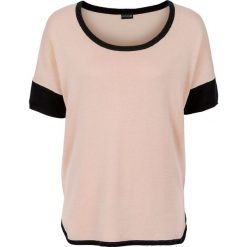 Swetry klasyczne damskie: Sweter bonprix beżowo-czarny