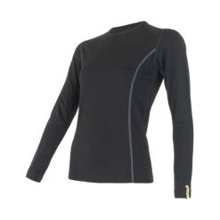Sensor Koszulka Termoaktywna Z Długim Rękawem Merino Wool Active W Black L. Czarne topy sportowe damskie marki Sensor, l, z wełny. Za 215,00 zł.