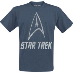 Star Trek Logo T-Shirt odcienie niebieskiego. Niebieskie t-shirty męskie marki Star Trek, l, z nadrukiem, z okrągłym kołnierzem. Za 74,90 zł.