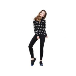 BLUZA W LITERY HEROESQUE - CZARNA. Czarne długie bluzy damskie marki Heroesque, l, z bawełny. Za 189,00 zł.