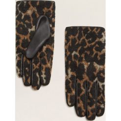 Mango - Rękawiczki Leopardi. Czerwone rękawiczki damskie Mango, z bawełny. Za 69,90 zł.