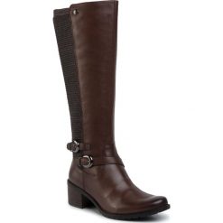 Kozaki CAPRICE - 9-25515-23 Dk Brown Nappa 337. Pomarańczowe kozaki damskie Caprice, ze skóry ekologicznej, bez obcasa, na obcasie, bez zapięcia. Za 499,00 zł.