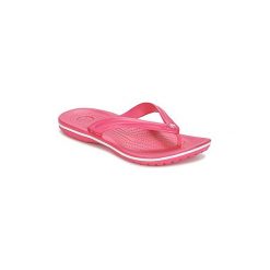 Japonki Crocs CROCBAND FLIP. Różowe klapki damskie Crocs, bez wzorów, bez obcasa. Za 92,70 zł.